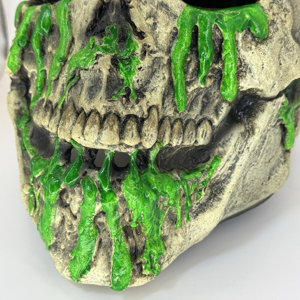 Radioactive Skull Mask Glow Black Light Biohazard Zombie Latex Halloween NWT‎ - Picture 3 of 9
